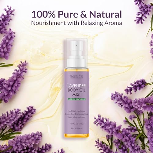 Majestic Pure 100% Pure & Natural Lavender Body Oil Mist - Repair Dry, Damaged Skin
| Majestic Pure Lavender Body Oil M