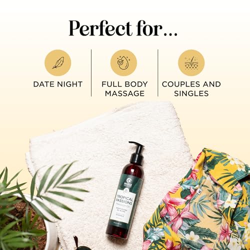 Tropical Sensual Massage Oil for Couples - Complete Relaxation Full Body Massage Oil for Date Night - Non GMO Gluten Fre