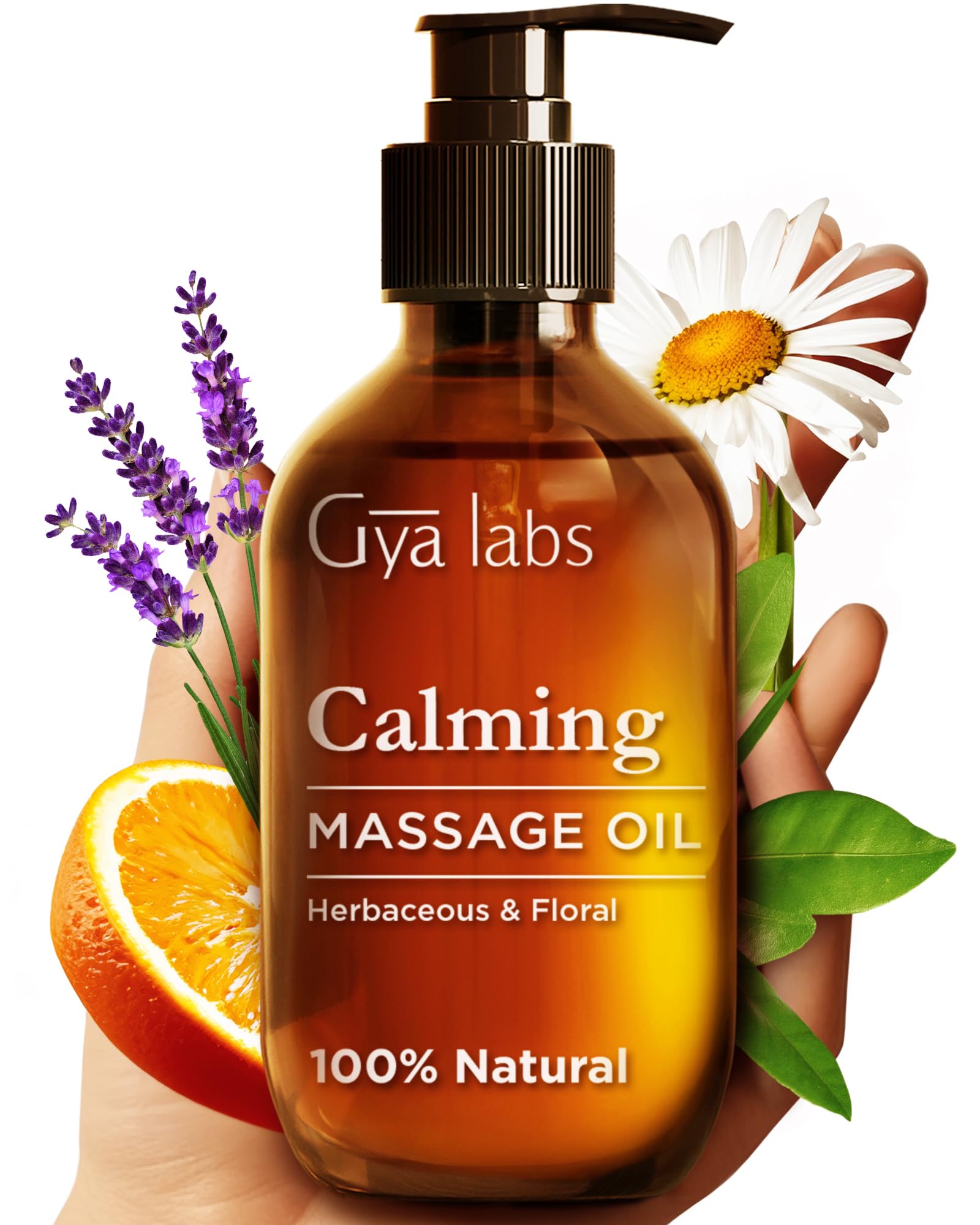 Gya Labs Calming Massage Oil for Sore Muscles - 6.76 Fl Oz - ClimatePartner Certified for Deep Body Relaxation and Warmi